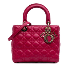 Medium Lambskin Cannage Lady Dior