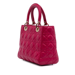 Medium Lambskin Cannage Lady Dior