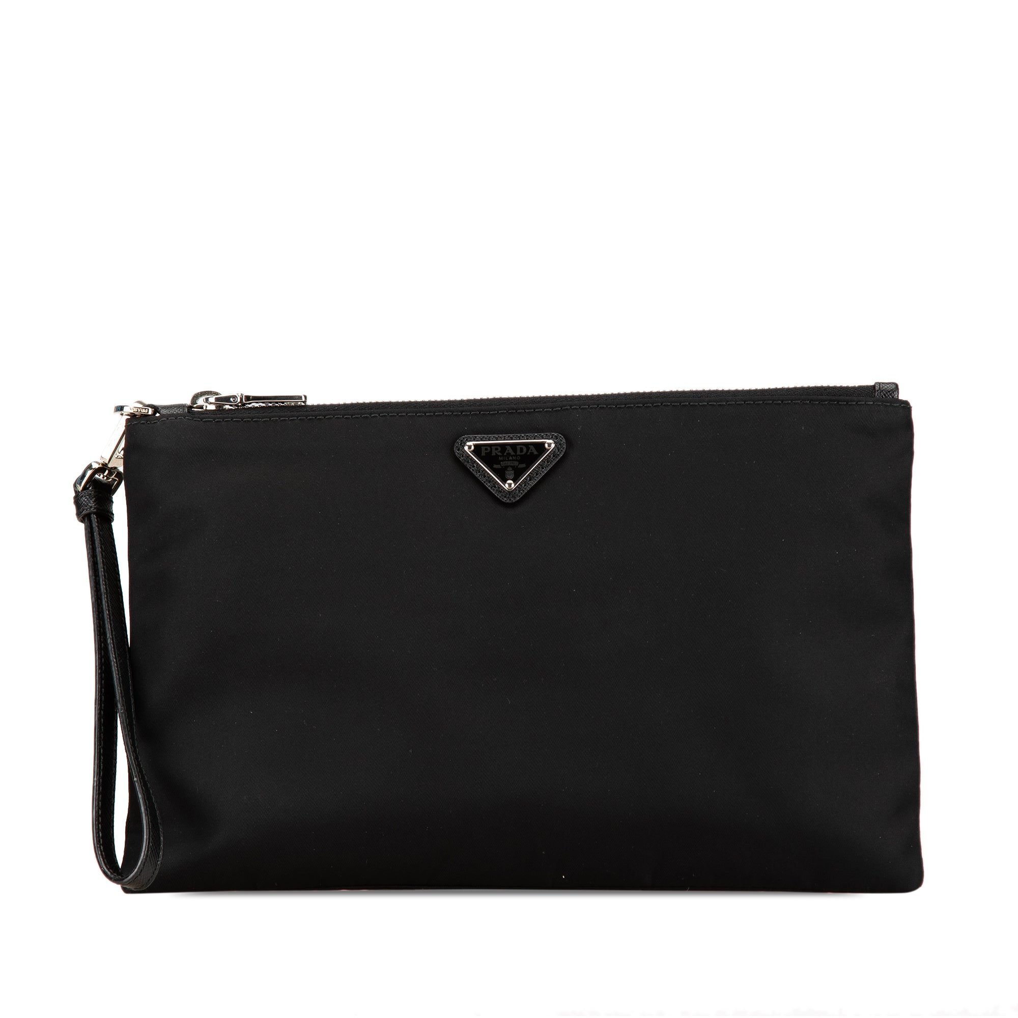 Re Nylon Saffiano Trimmed Clutch