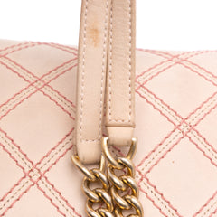 Jumbo Quilted Calfskin Triple Stitched Flap