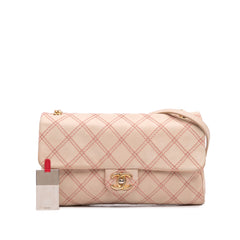 Jumbo Quilted Calfskin Triple Stitched Flap