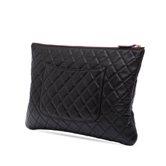 Large Quilted Lambskin O Case Clutch