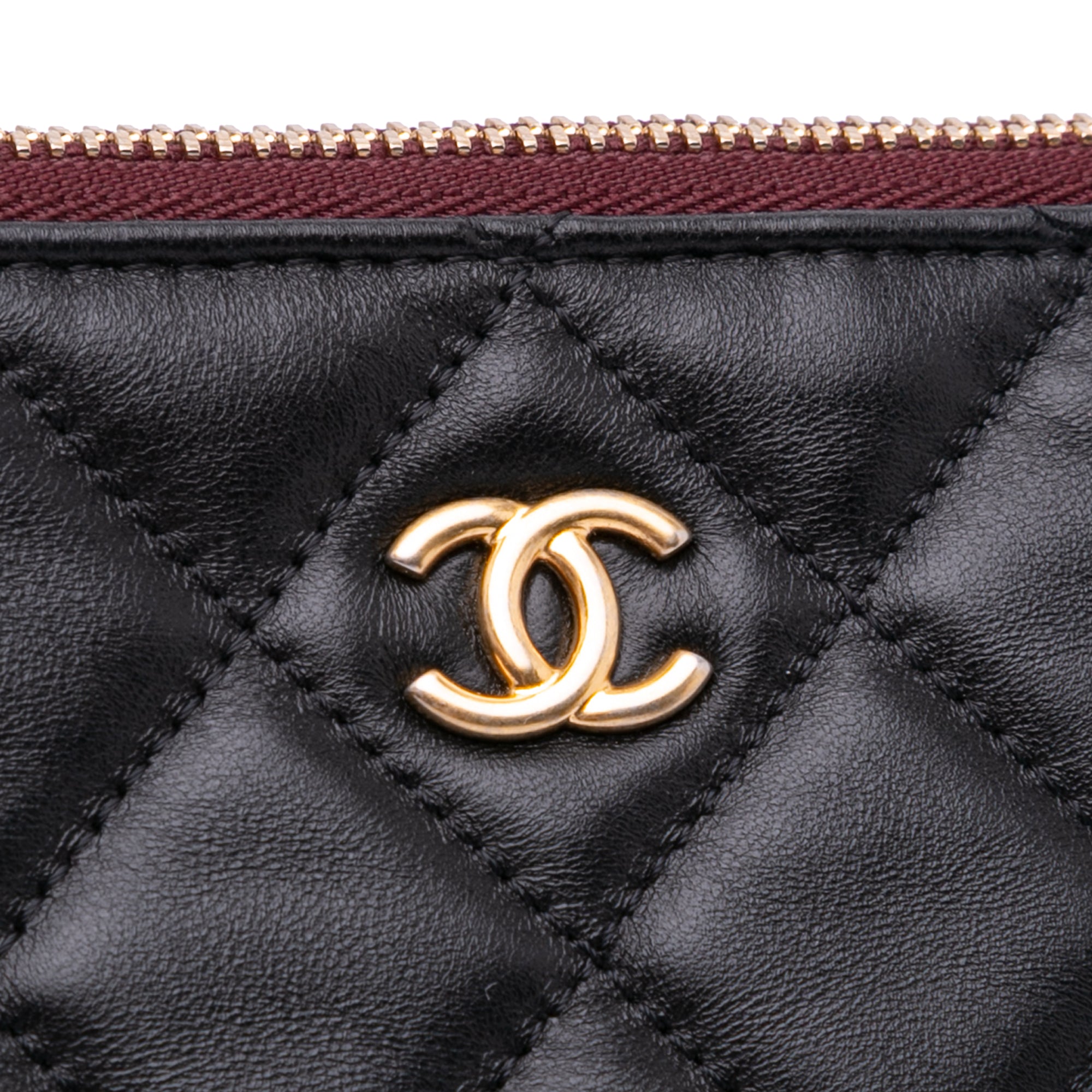 Large Quilted Lambskin O Case Clutch