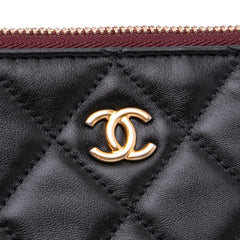 Large Quilted Lambskin O Case Clutch