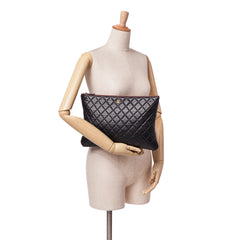 Large Quilted Lambskin O Case Clutch