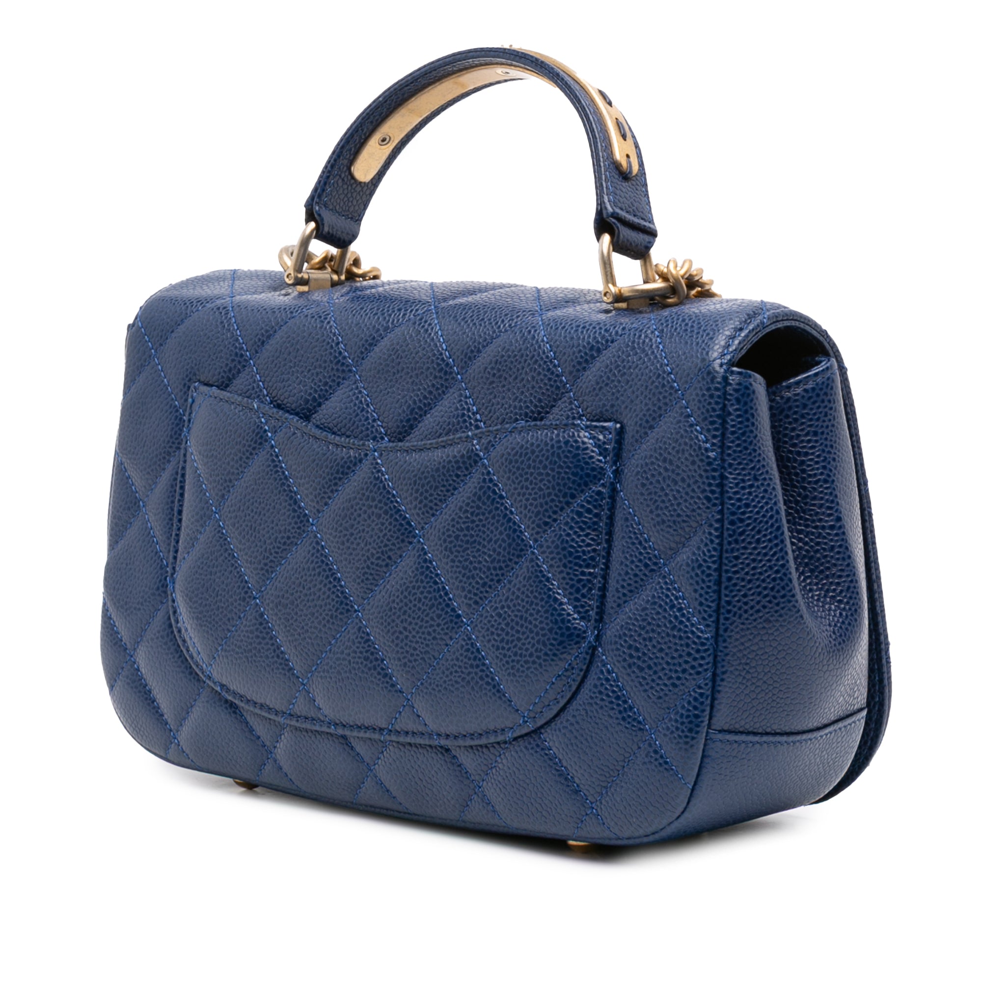 Small Quilted Caviar Carry Around Flap