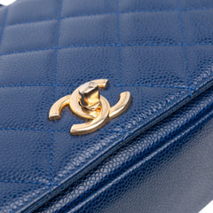 Small Quilted Caviar Carry Around Flap