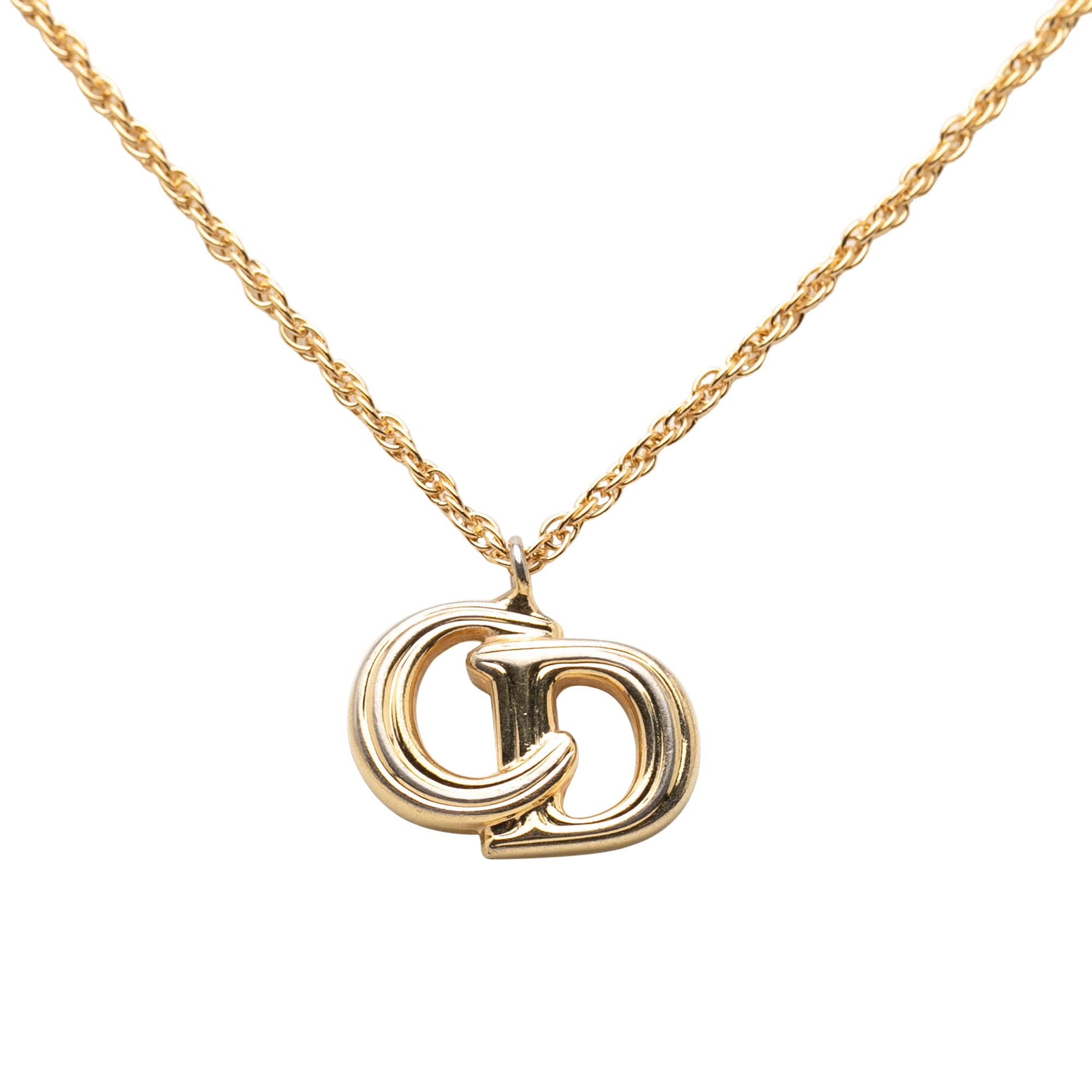 Gold Plated CD Logo Pendant Necklace