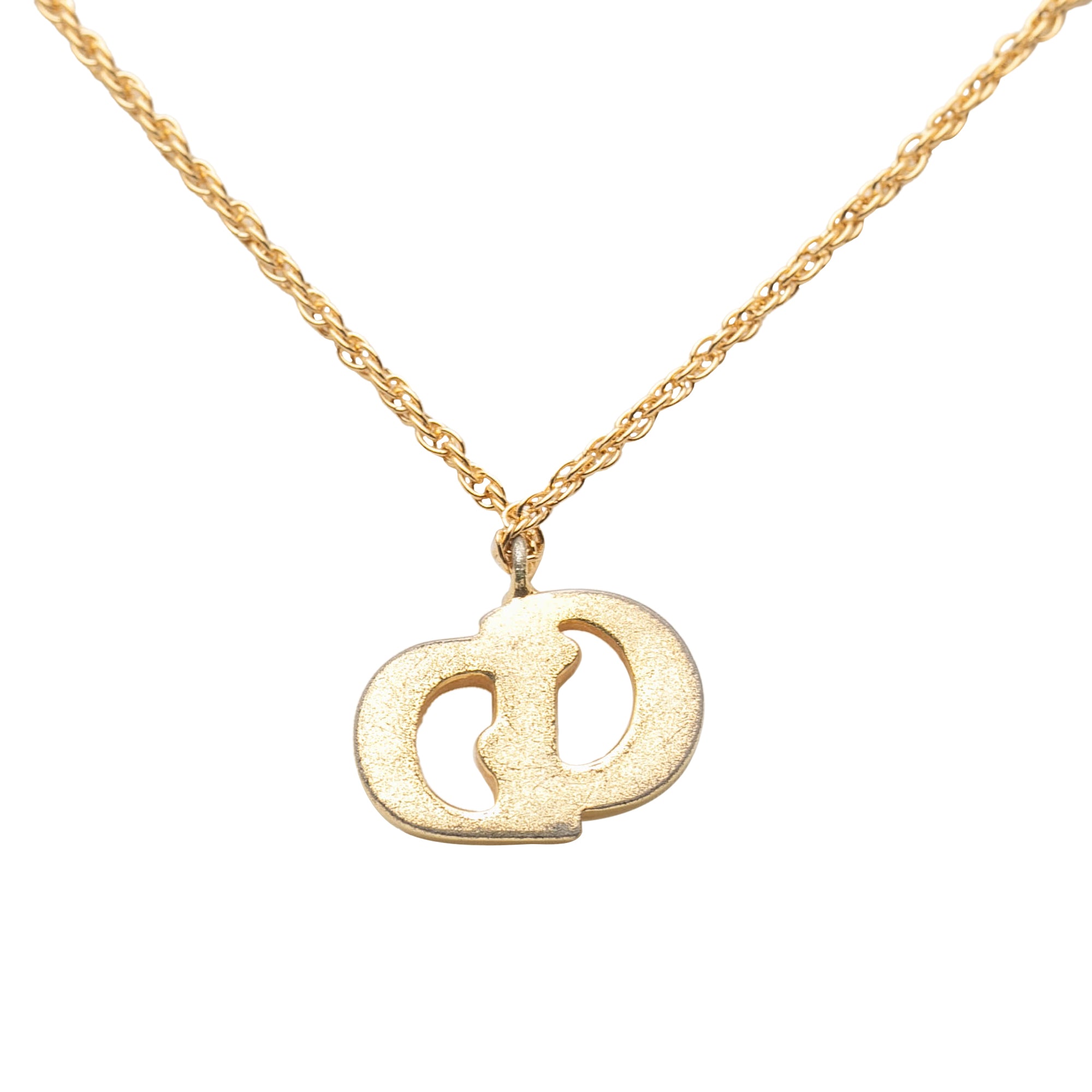 Gold Plated CD Logo Pendant Necklace