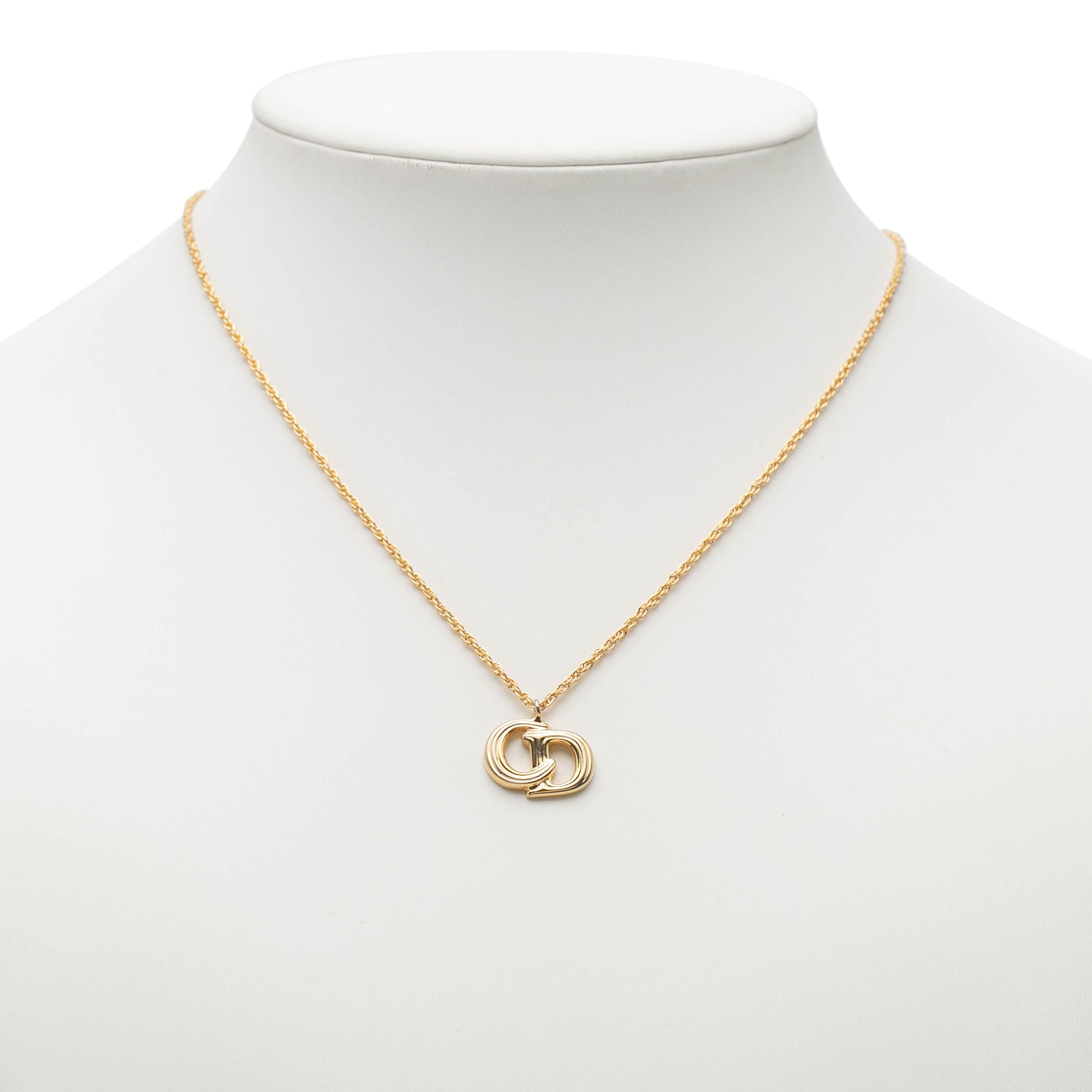 Gold Plated CD Logo Pendant Necklace