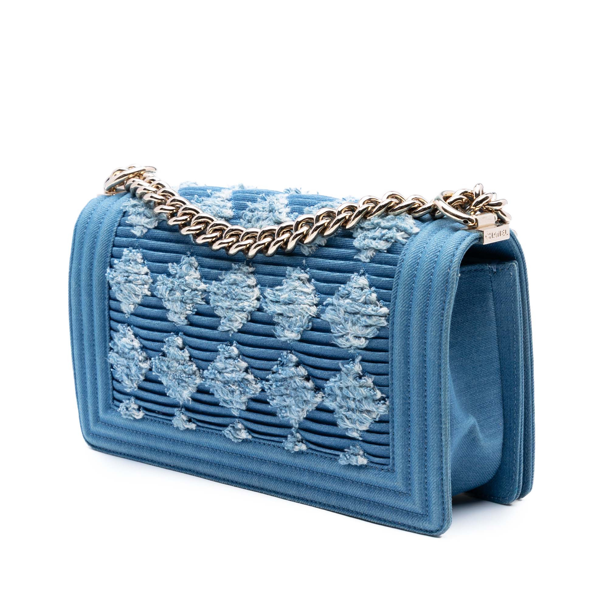 Old Medium Pleated Denim Boy Flap