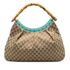 GG Canvas Bamboo Studded Hobo_0