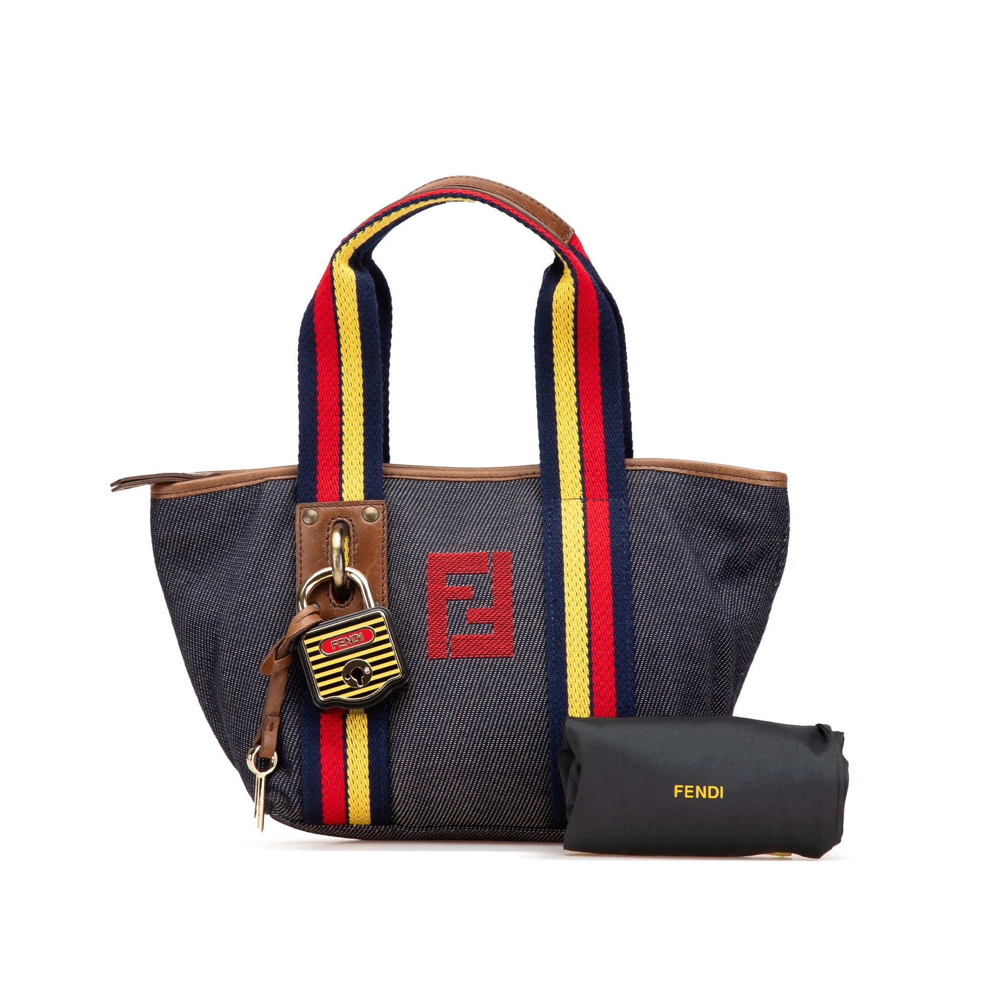 Mini Denim Lock Shopping Tote