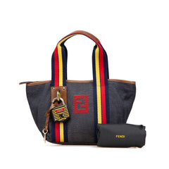 Mini Denim Lock Shopping Tote