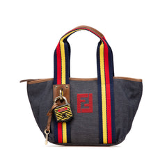 Mini Denim Lock Shopping Tote