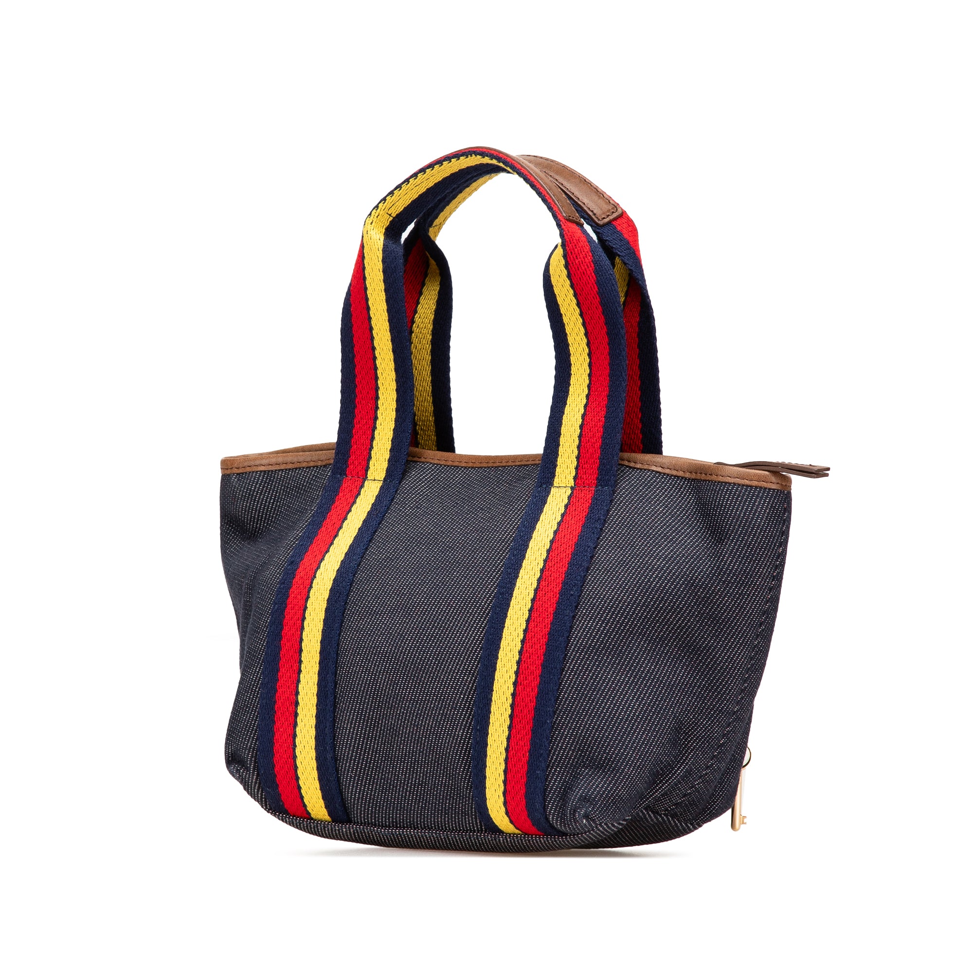 Mini Denim Lock Shopping Tote