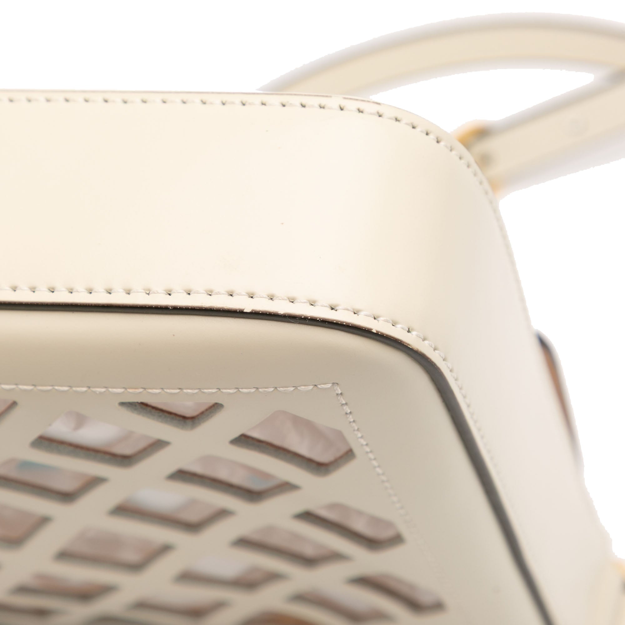 Medium Cutout Leather and Flora Canvas Traforata Flap Crossbody