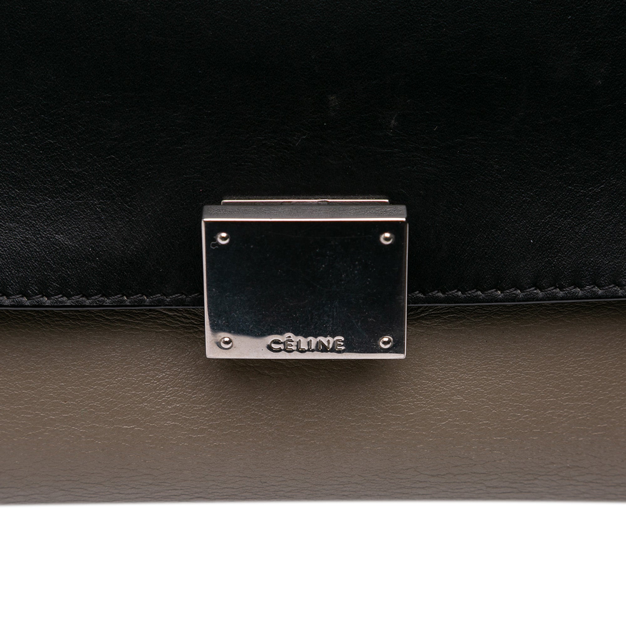 Small Tricolor Leather Trapeze Satchel
