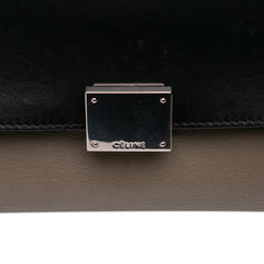 Small Tricolor Leather Trapeze Satchel