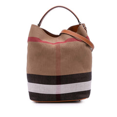 Medium Mega Check Canvas Ashby Bucket Bag