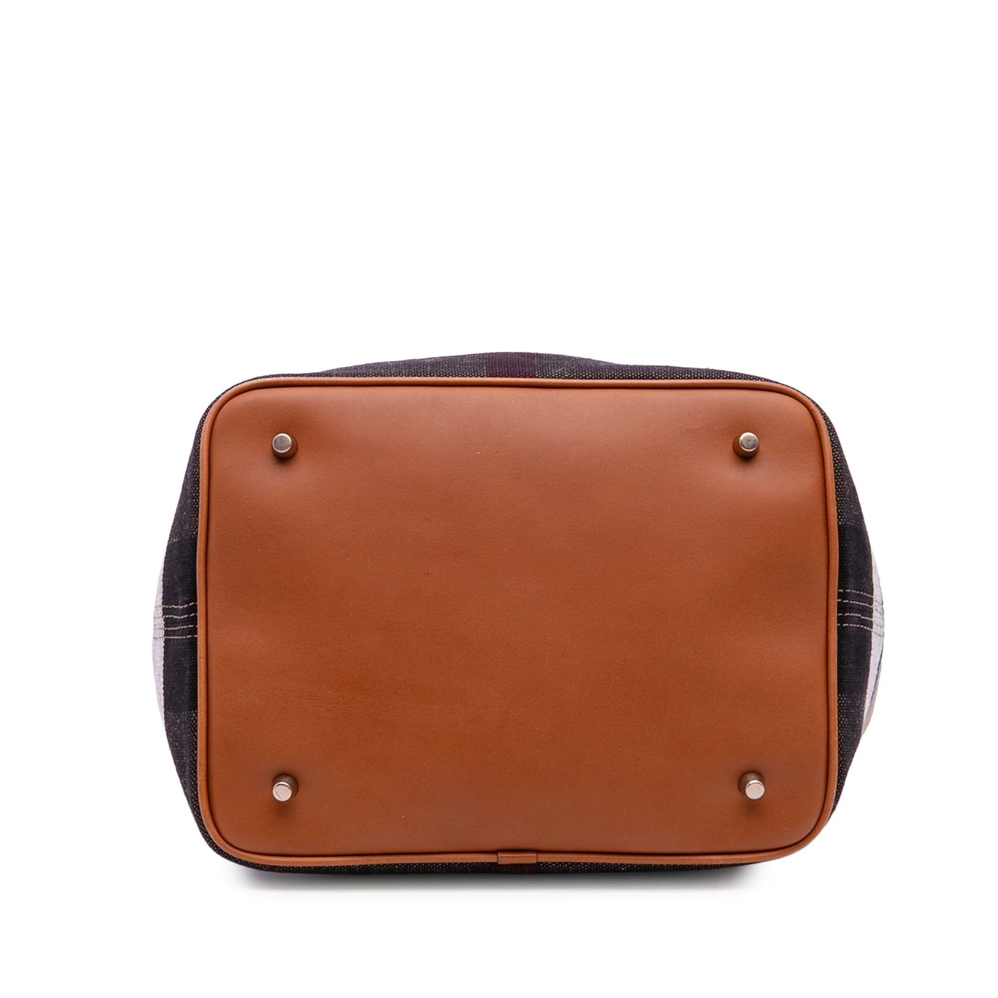 Medium Mega Check Canvas Ashby Bucket Bag