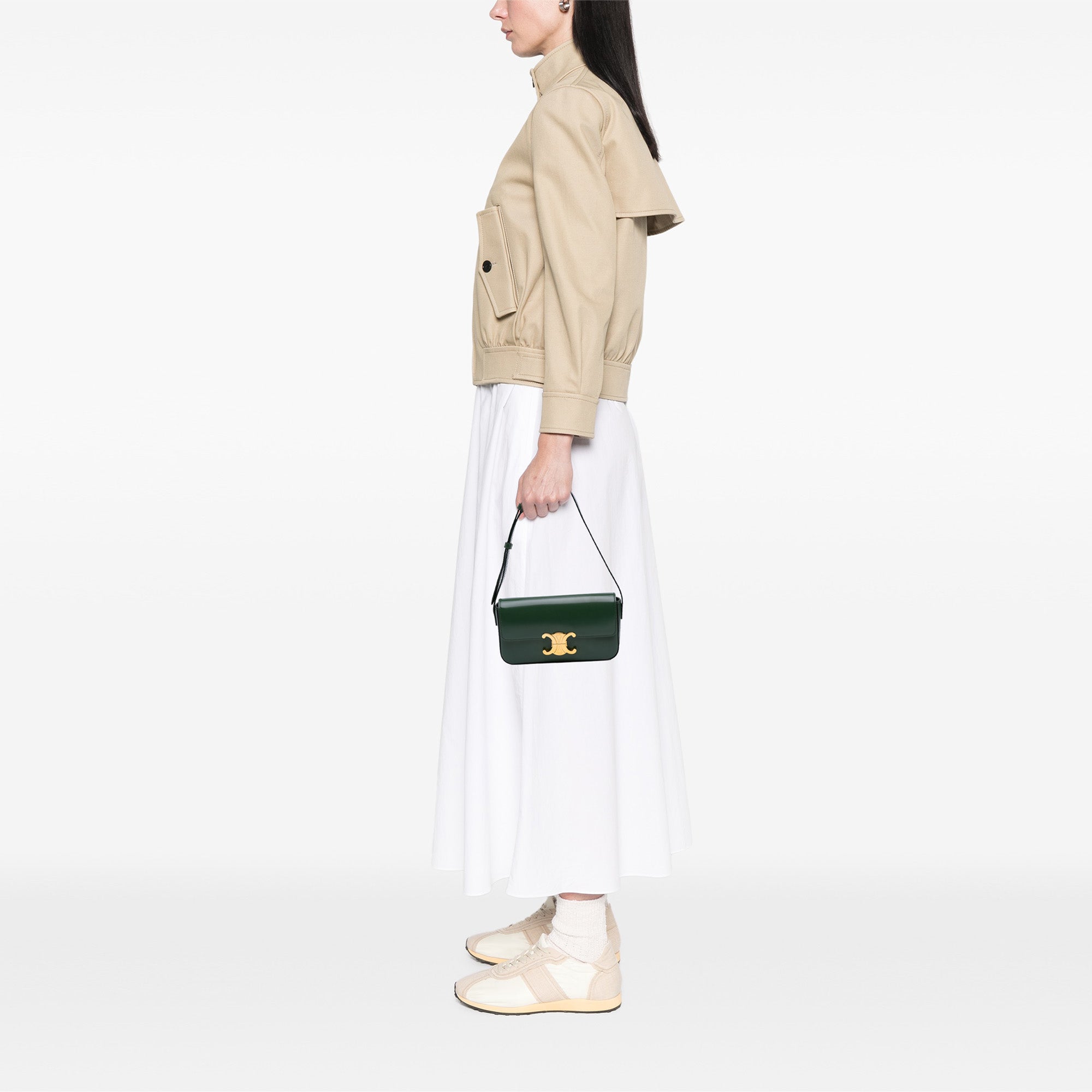 Shiny Calfskin Claude Shoulder Bag