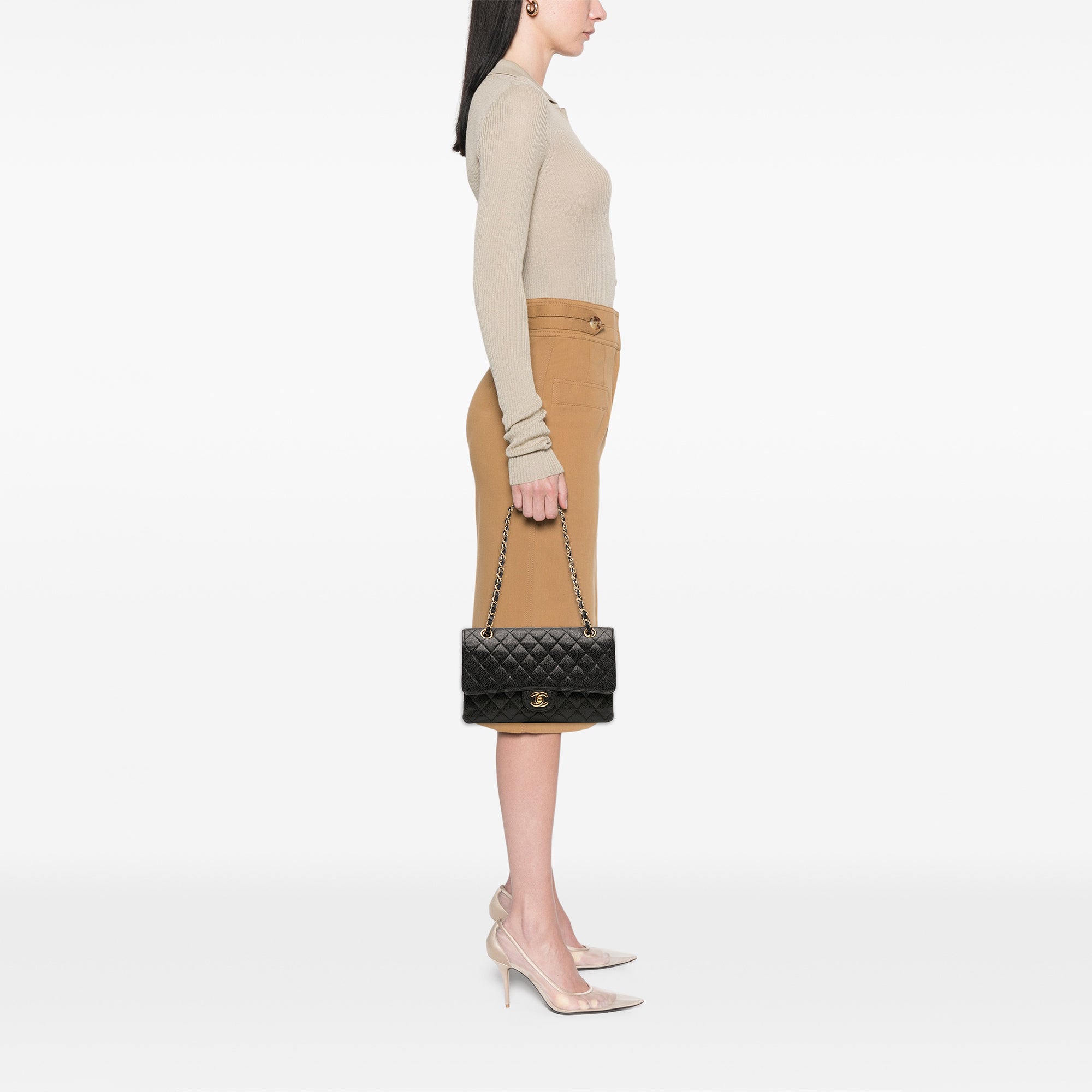 Medium Classic Caviar Double Flap