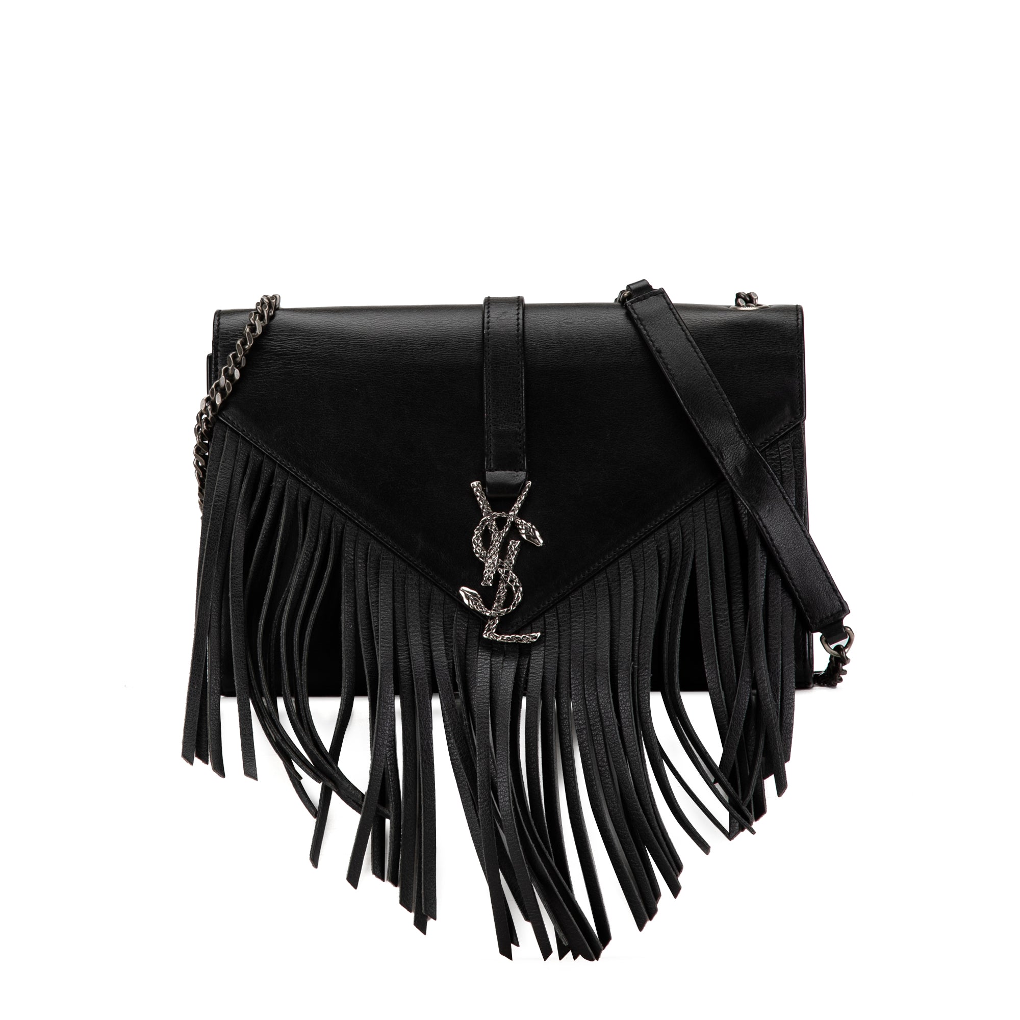 Medium Snake Monogram Fringe Envelope Chain Bag