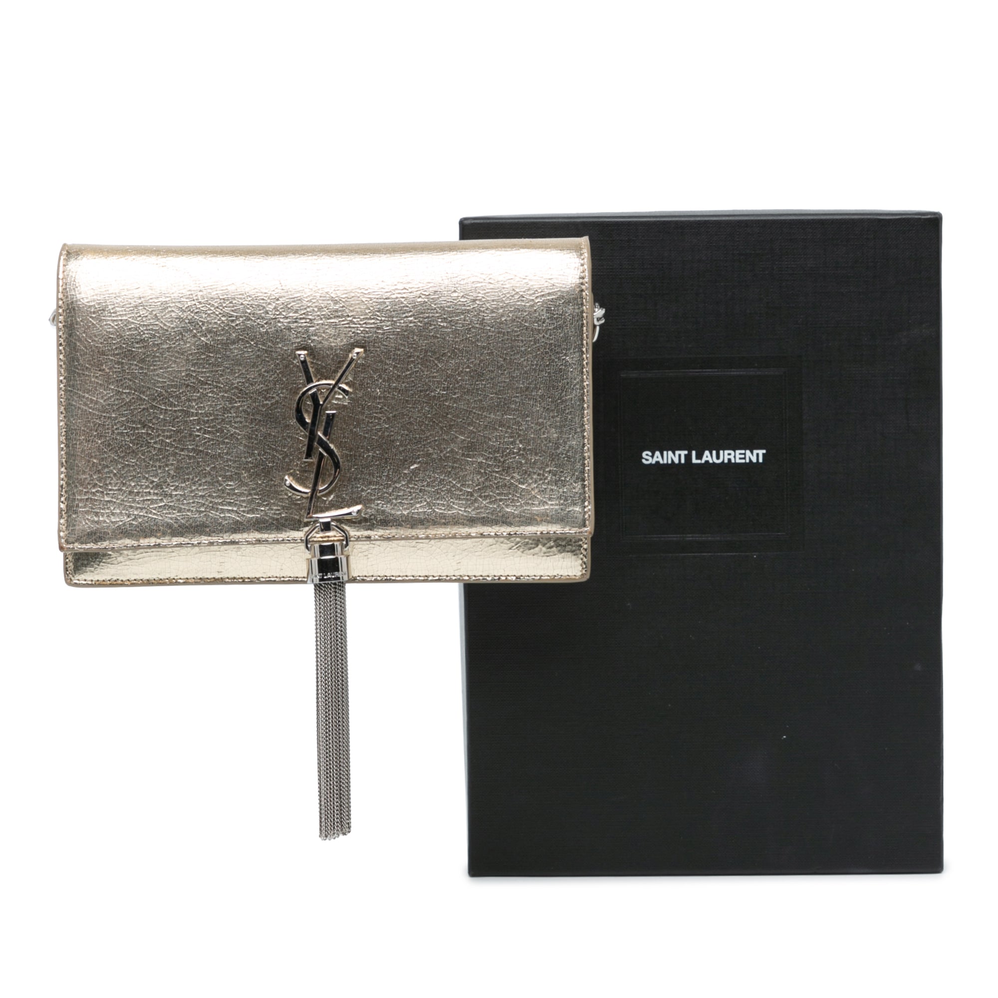 Small Metallic Kate Tassel Wallet On Chain