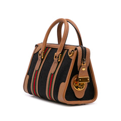 Mini GG Canvas Web Bauletto Top Handle Bag