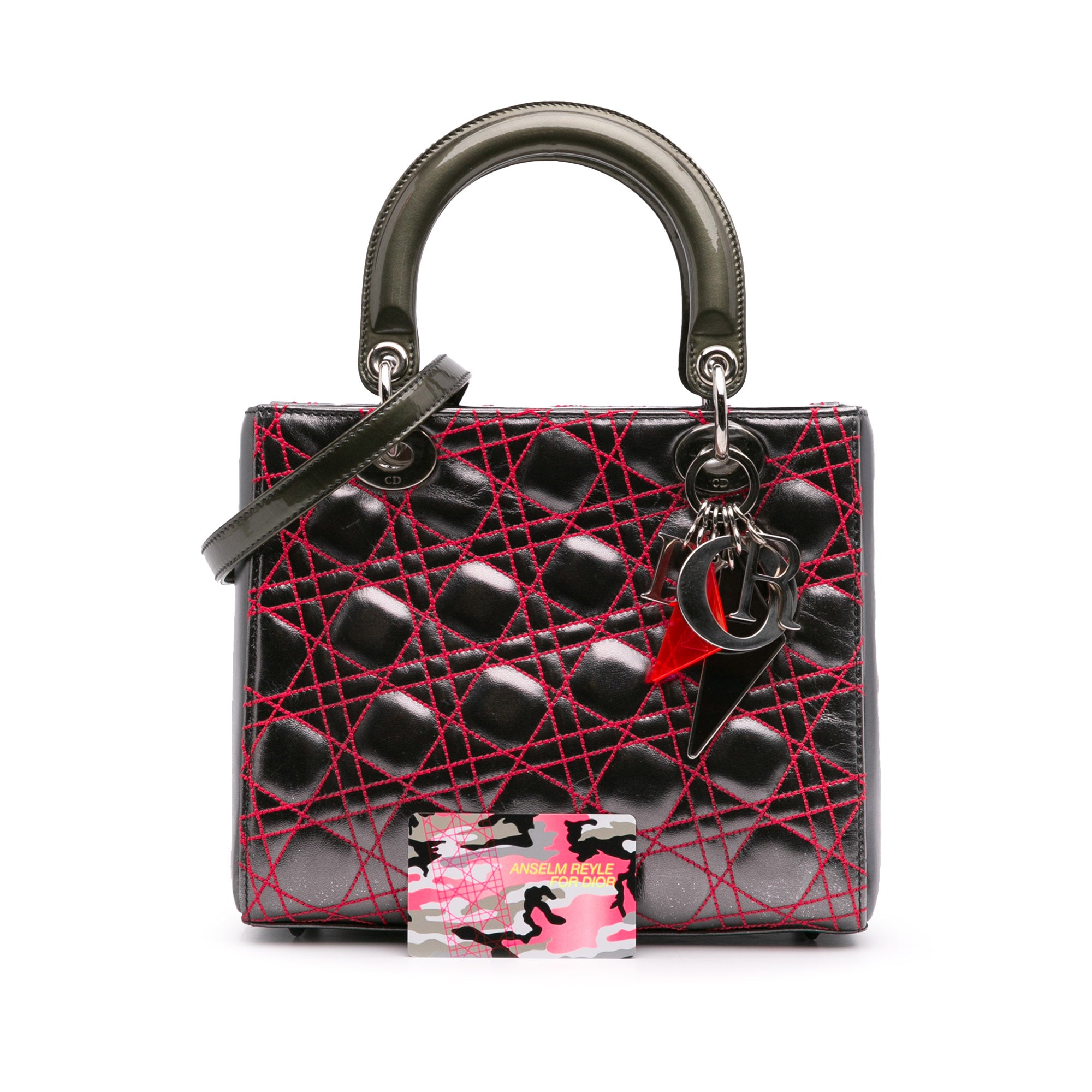 Anselm Reyle Medium Metallic Lambskin Cannage Lady Dior