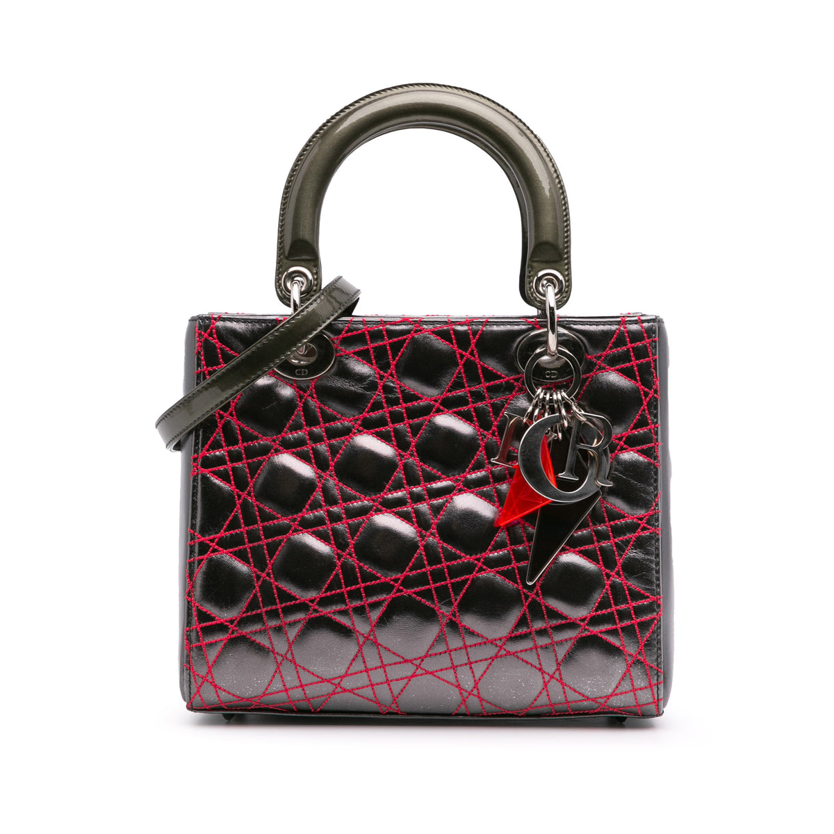 Anselm Reyle Medium Metallic Lambskin Cannage Lady Dior
