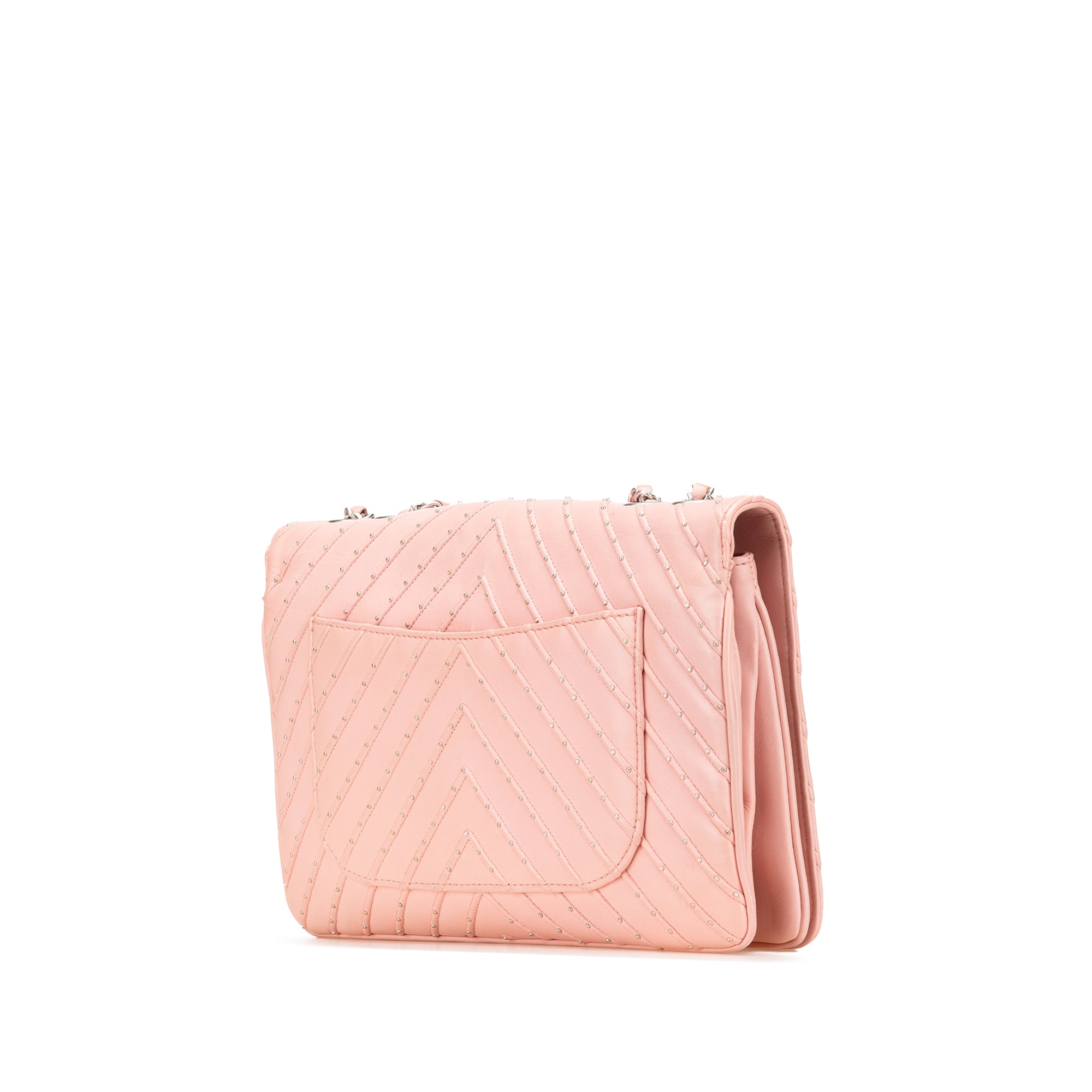 Chevron Calfskin Studded Full Flap