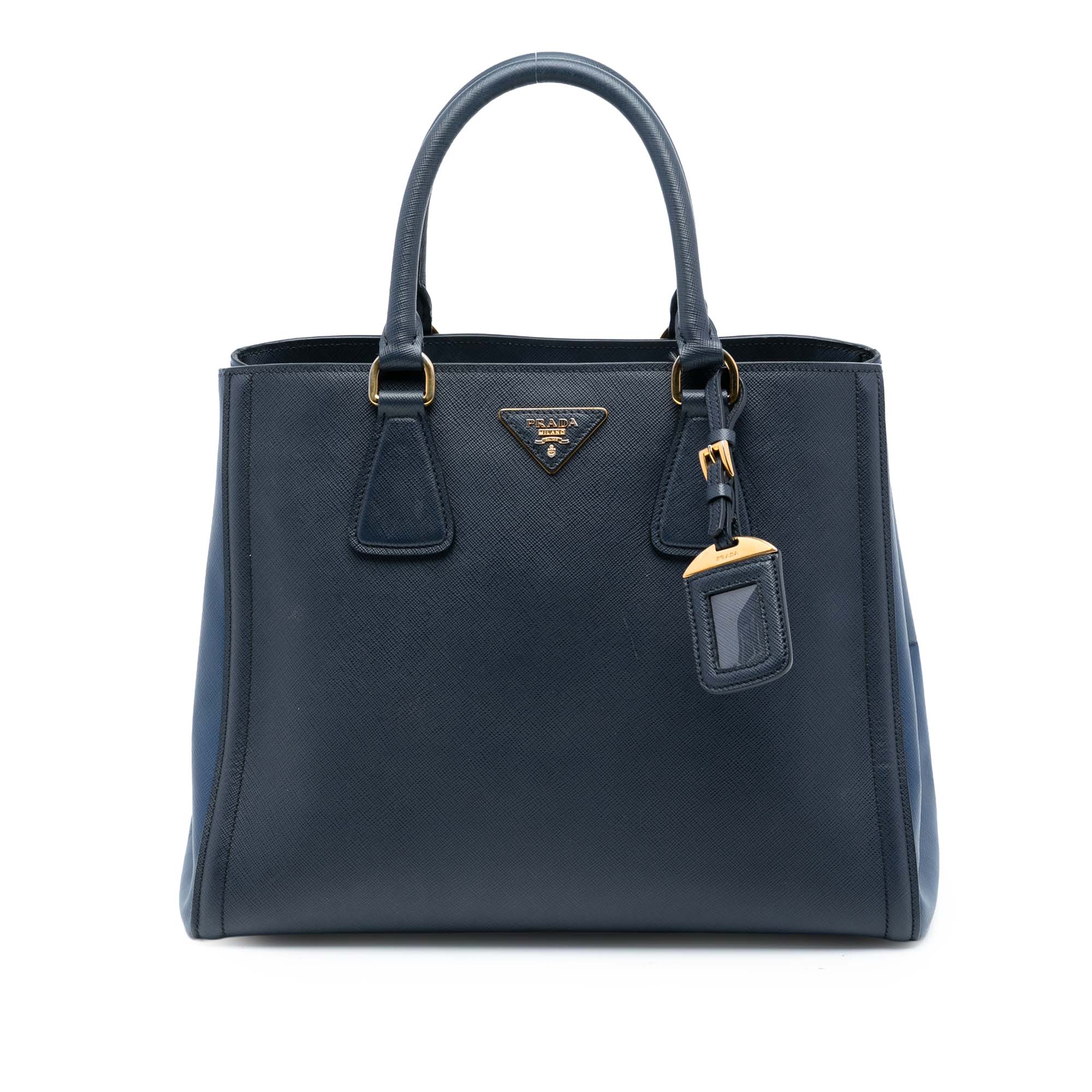 Bicolor Saffiano Lux Tote
