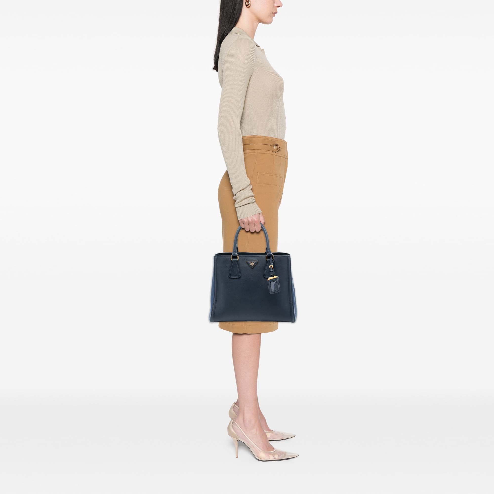 Bicolor Saffiano Lux Tote