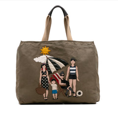 Canvas Family Beach Print Tote