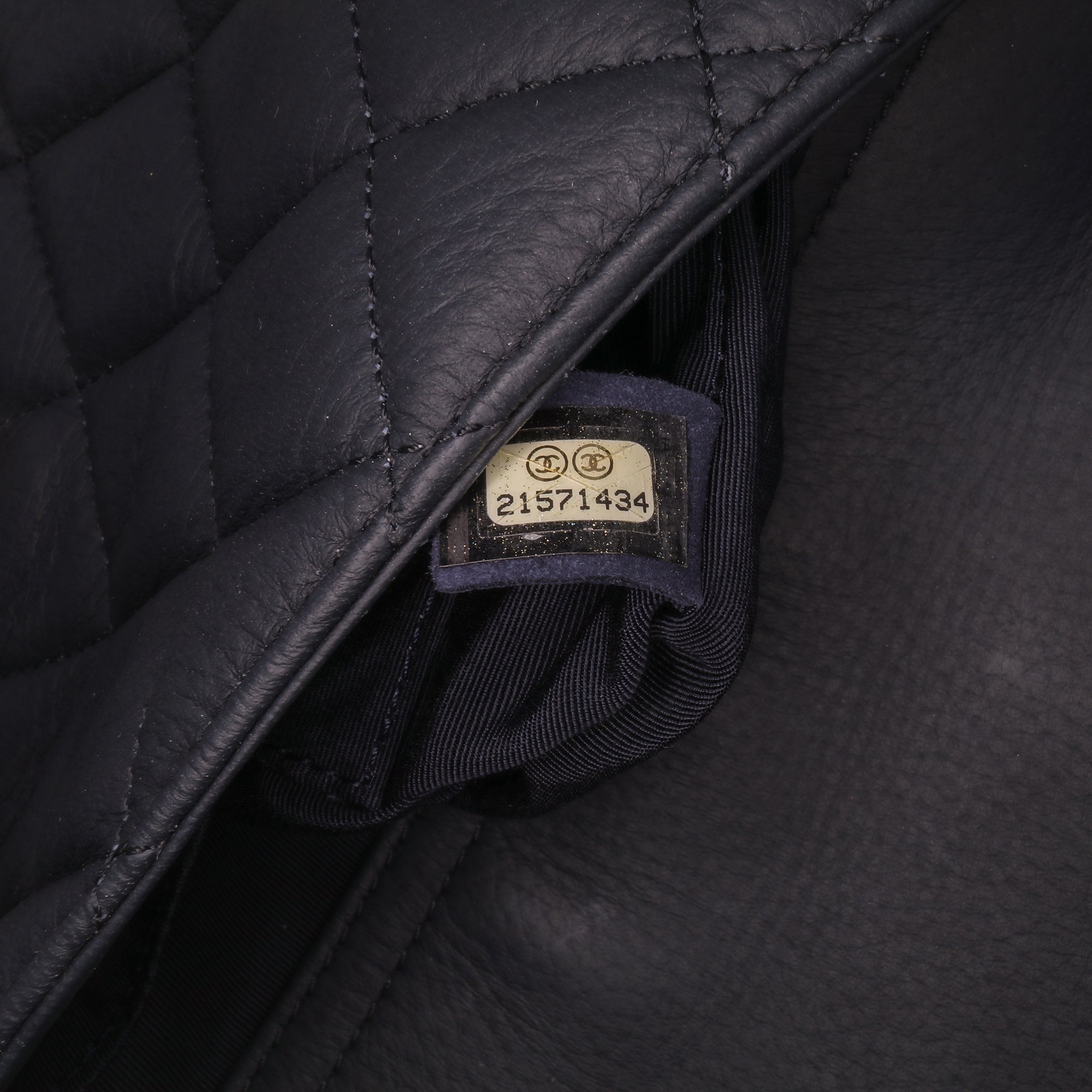 Small Quilted Grained Calfskin CC Round Clasp Accordion Flap