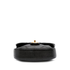 CC Chevron Calfskin Round Flap Satchel