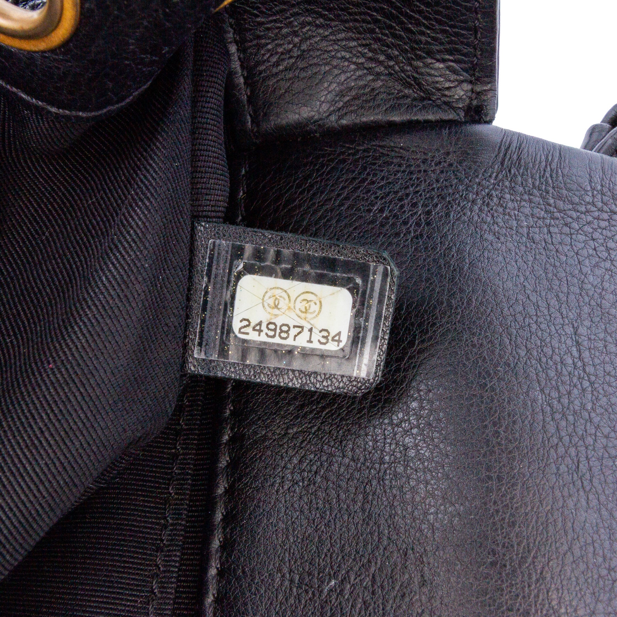 CC Chevron Calfskin Round Flap Satchel