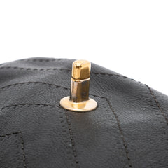 CC Chevron Calfskin Round Flap Satchel