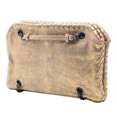 Intrecciato Trimmed Metallic Leather Duo Shoulder Bag
