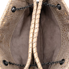 Intrecciato Trimmed Metallic Leather Duo Shoulder Bag