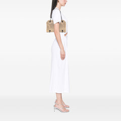 Intrecciato Trimmed Metallic Leather Duo Shoulder Bag