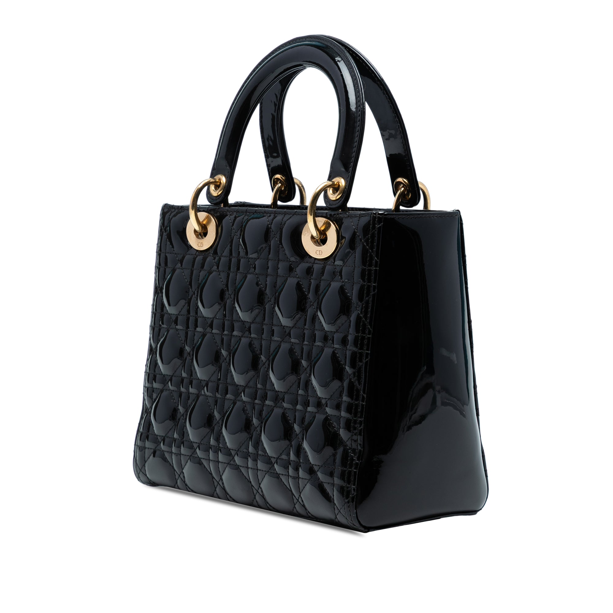 Medium Patent Cannage Lady Dior