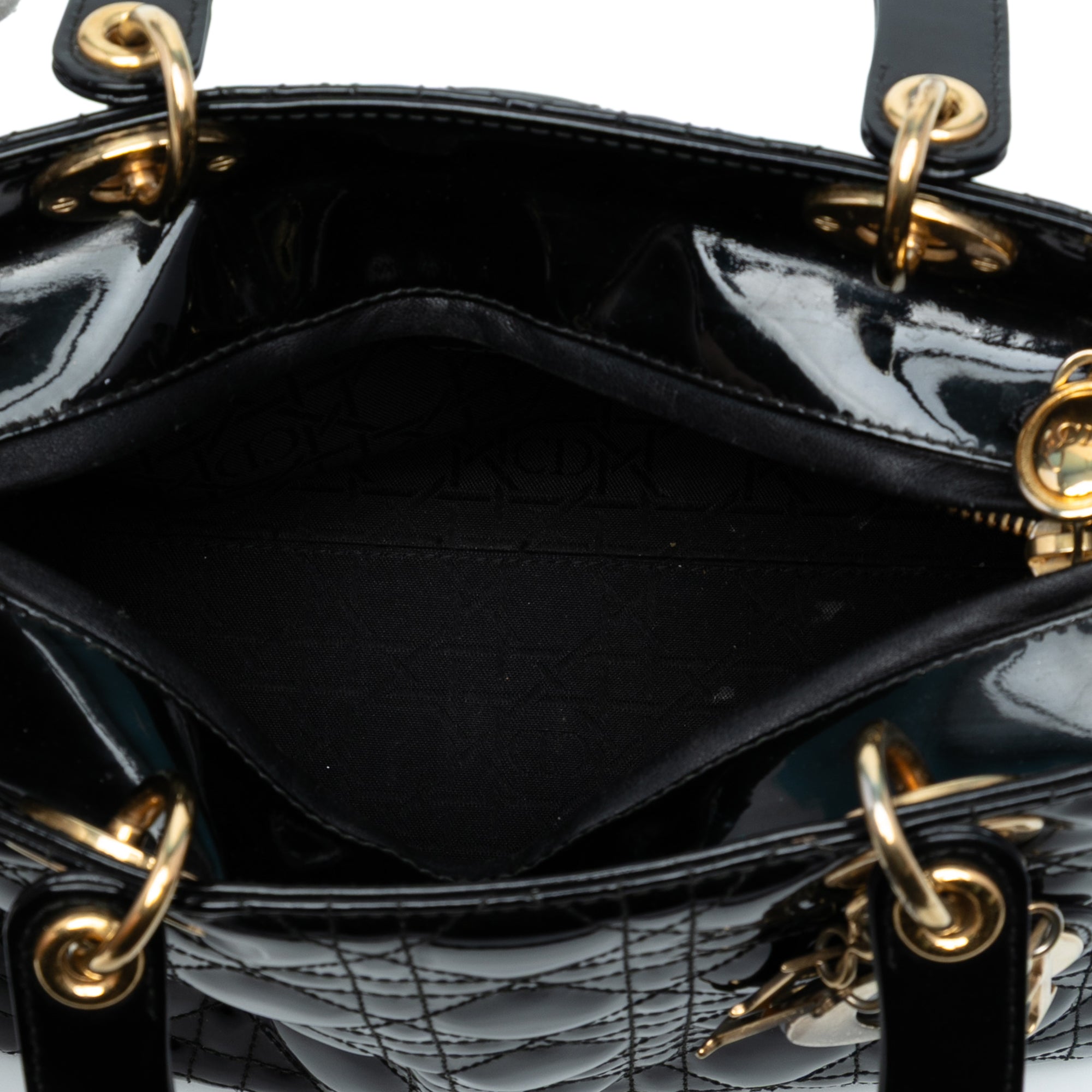 Medium Patent Cannage Lady Dior