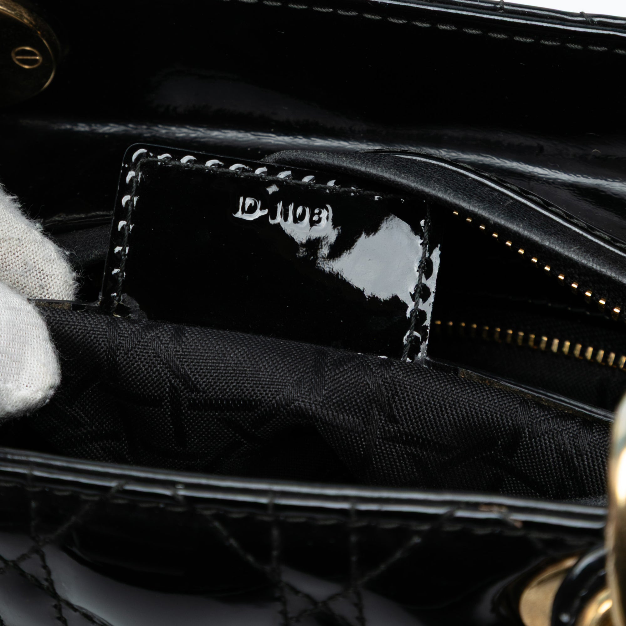 Medium Patent Cannage Lady Dior