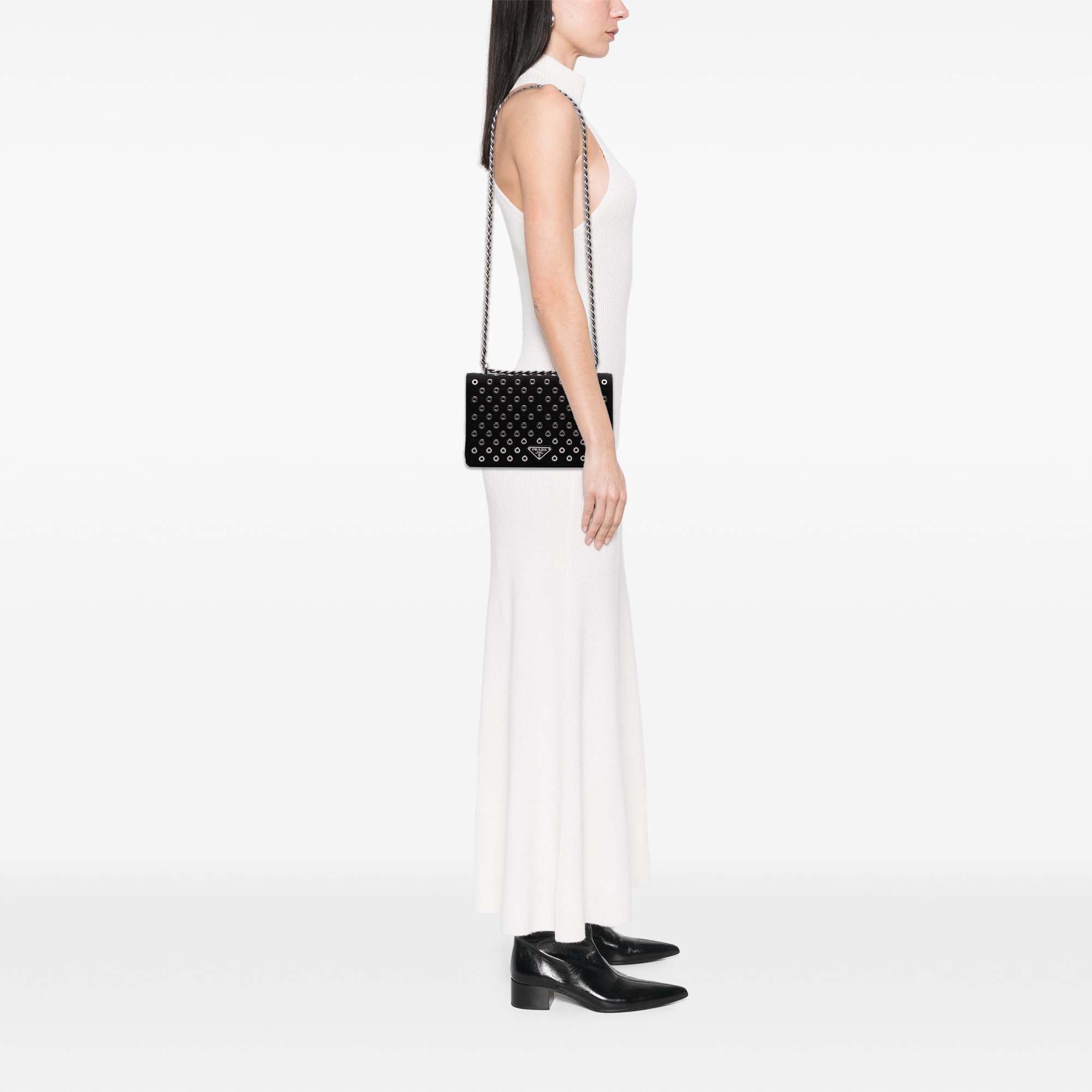 Tessuto Grommet Crossbody