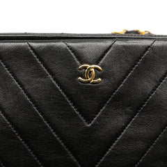 CC Chevron Lambskin Frame Chain Shoulder Bag