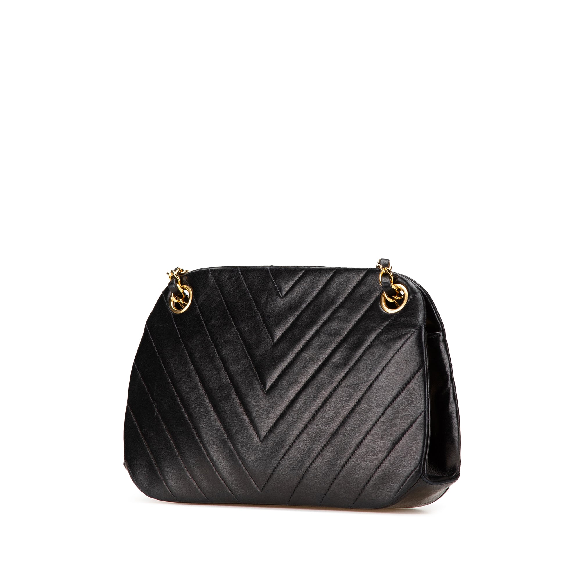 CC Chevron Lambskin Frame Chain Shoulder Bag