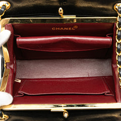 CC Chevron Lambskin Frame Chain Shoulder Bag